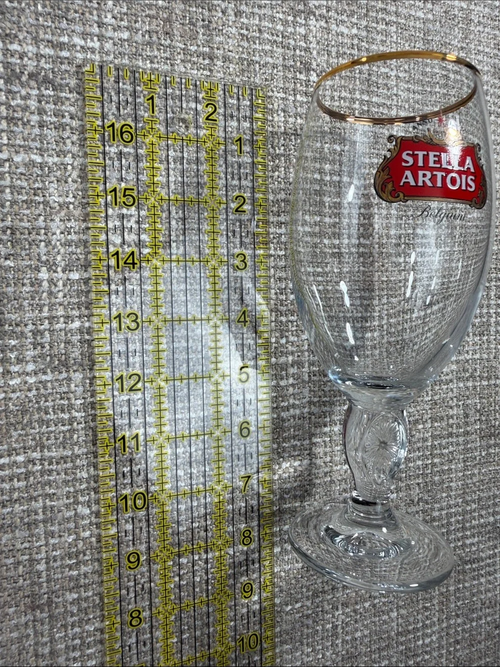 Stella Artois Gold-Rim Chalice Glass - Clear